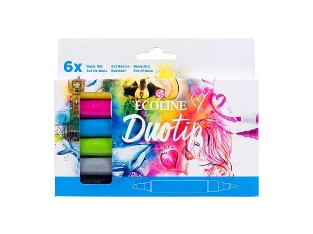Talens Ecoline Duotip Markers Basic set 6 pcs.