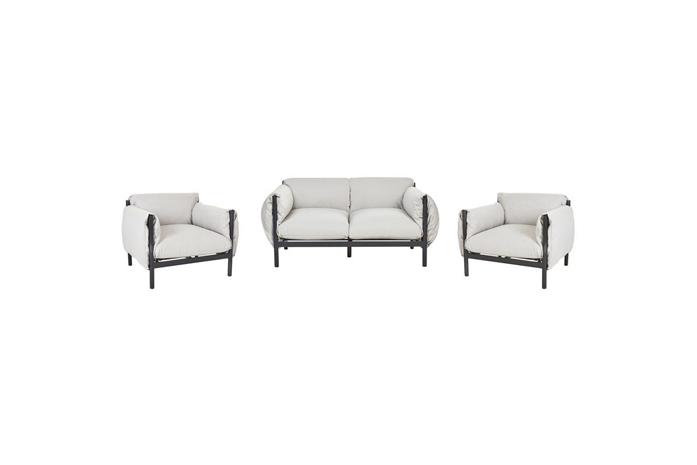 2-sitssoffa med fåtöljer Beliani Esperia Grey, Black -