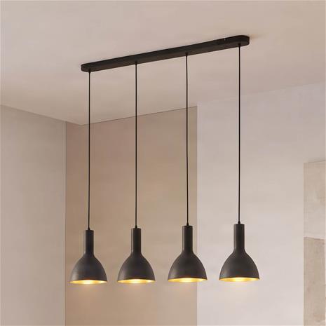 Arcchio Cosmina -riippuvalo, 4-lamp., musta