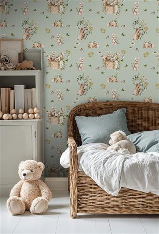 Bunny bath Sage Green - 1028201-04 Tapetti