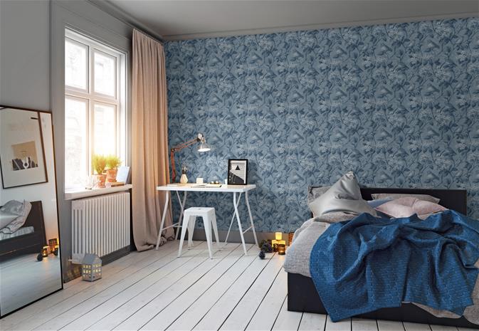 Chrysanthemum Toile Stone - 217559 Tapetti