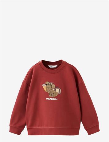 MANGO Oversized Sweatshirt With Embossed Pattern - DARK RED - 12-18M – kuva 1/1