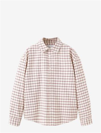 MANGO Checked Flannel Shirt - LIGHT BEIGE - 8 – kuva 1/1