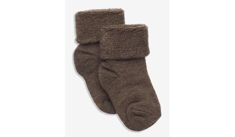 MP DENMARK Wool Baby Socks - BROWN MELANGE - 19/21 – kuva 1/1