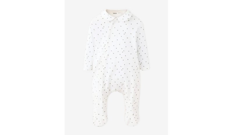 MANGO Printed Long Pyjamas - NATURAL WHITE - 0-1M – kuva 1/1