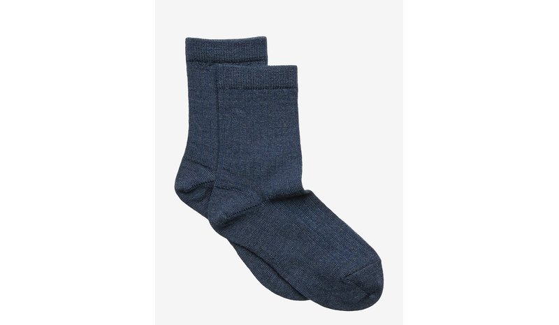 MP DENMARK Wool Rib Socks - DARK DENIM MELANGE - 29/32 – kuva 1/1