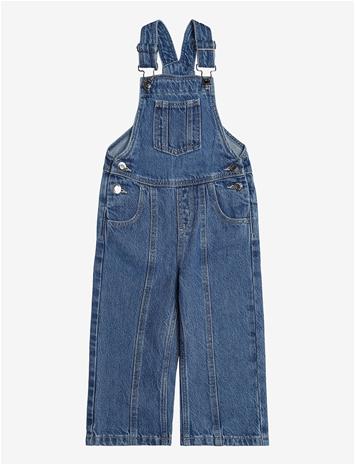MANGO Denim Dungarees With Contrast Stitching - OPEN BLUE - 110 – kuva 1/1