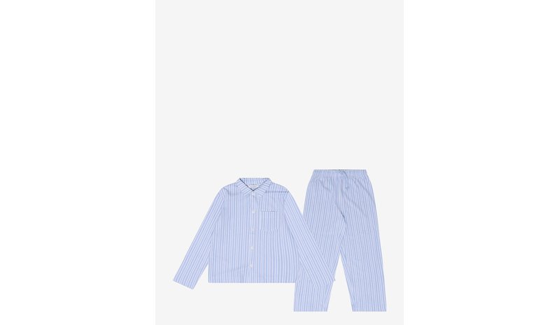 MANGO Full Cotton Striped Pyjama Set - LT-PASTEL BLUE - 128 – kuva 1/1