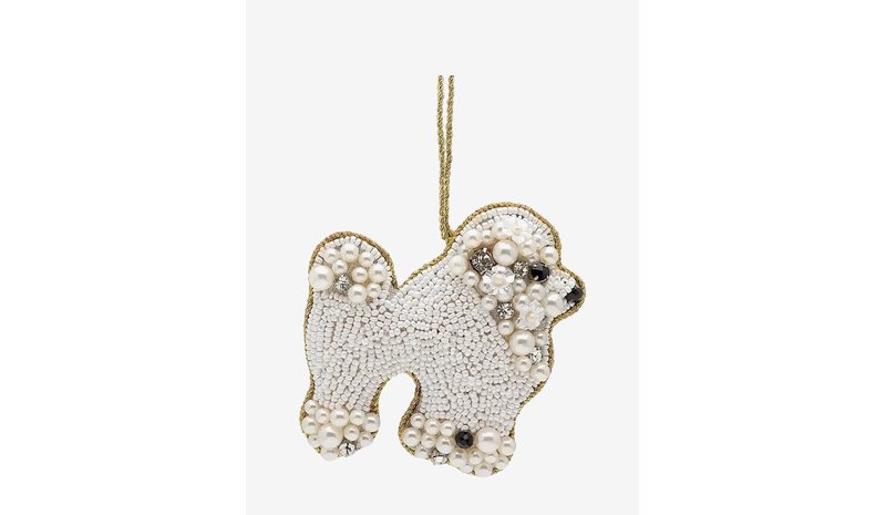 ANNA + NINA Beaded Poodle Ornament - WHITE - One Size – kuva 1/1