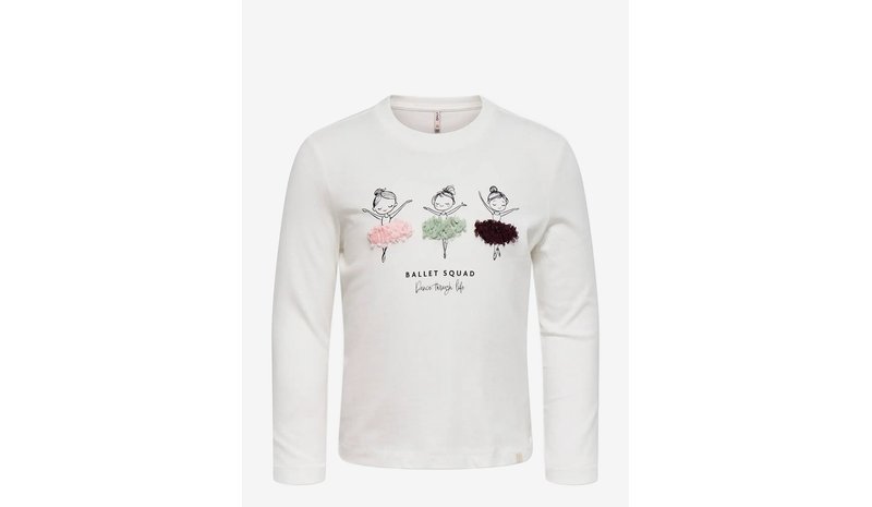 KIDS ONLY Kmgfleur Ls Reg Tee Jrs - CLOUD DANCER - 116 – kuva 1/1