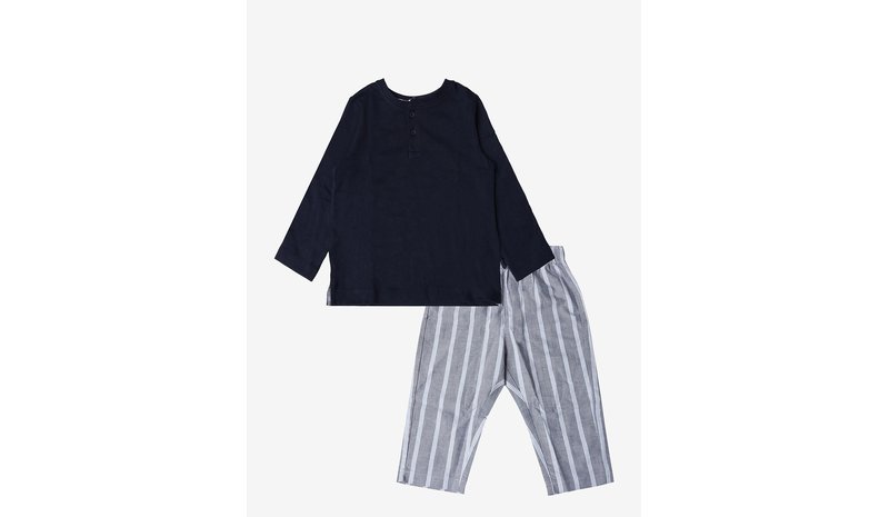 MANGO Striped Pyjama Set - NAVY - 110 – kuva 1/1