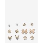 PIECES Pcjina Earstuds 6-Pack Bundle Mxm - GOLD COLOUR - One Size