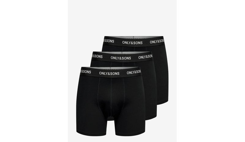 ONLY & SONS Onsbasic Solid Boxer 3Pack Noos - BLACK - XL – kuva 1/1