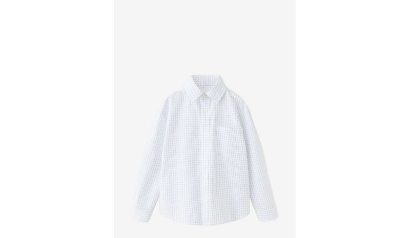 MANGO Check Cotton Shirt - WHITE - 86 – kuva 1/1