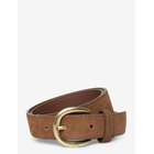 MANGO Suede Leather Belt - BROWN - XL