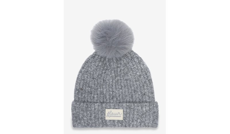 MANGO Pom Pom Cable-Knit Beanie - GREY - 10-14 – kuva 1/1