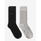 GANT Dot And Solid Socks 2-Pack - LIGHT GREY MELANGE - 40-42