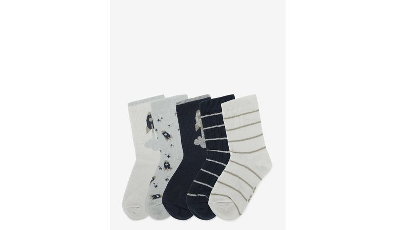 MINYMO Socks W. Pattern (5-Pack) - WILLAM GRAY - 23\26 – kuva 1/1