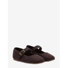 MANGO Suede-Effect Ballerina With Buckle - DARK BROWN - 30
