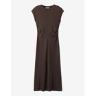MANGO Midi-Dress With Draped Detail - BROWN - XXL