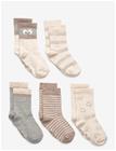 MINYMO Socks W. Pattern (5-Pack) - LIGHT GREY MELANGE - 27\30