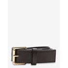 MANGO Wide Faux Leather Belt With Metal Buckle - DARK BROWN - S