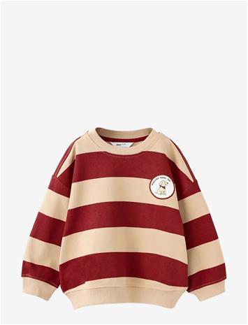 MANGO Striped Sweatshirt With Embroidered Patch - MEDIUM BROWN - 3-4 – kuva 1/1