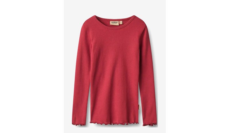 WHEAT T-Shirt L/S Ida - RED CHERRY - 128 – kuva 1/1