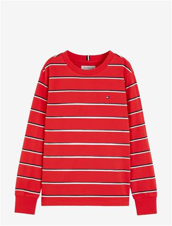 TOMMY HILFIGER Stripe Tee Ls - RED GLARE - 152 – kuva 1/1