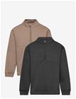 MINYMO Sweatshirt W.zip (2-Pack) - FOSSIL - 122