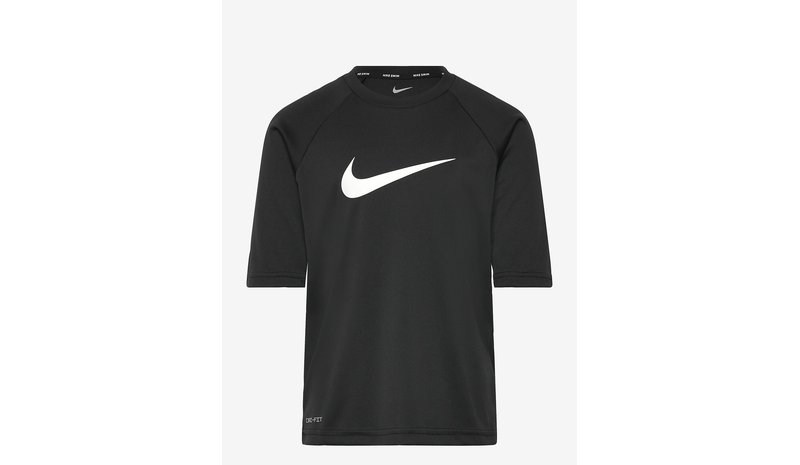 NIKE SWIM Nike Solid Short Sleeve Hydroguard - BLACK - 160-170 – kuva 1/1