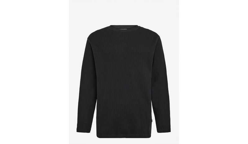 SOLID Sddanton Waffle Ls - TRUE BLACK - XXL – kuva 1/1