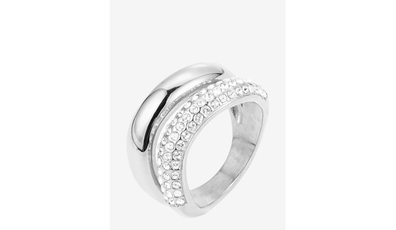 BY JOLIMA Big Double Crystal Ring - SILVER - 19 – kuva 1/1