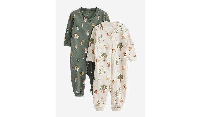 LINDEX 2-Pack Pyjamas - DUSTY KHAKI - 86 – kuva 1/1