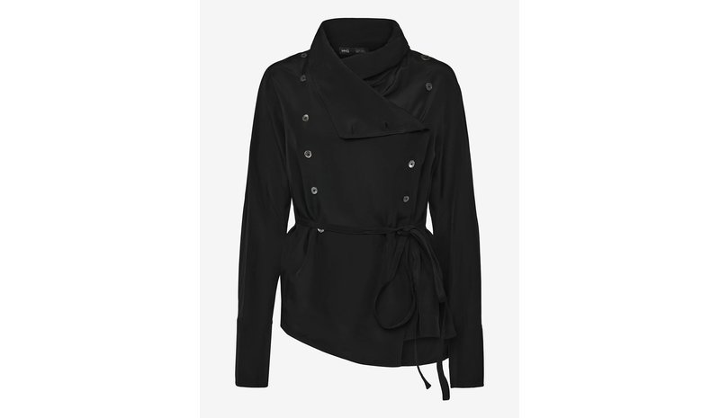 MANGO Lyocell Overshirt With Lapels - BLACK - M – kuva 1/1