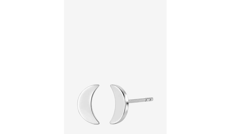 BUD TO ROSE Moon Stud Earring Silver - SILVER - One Size – kuva 1/1