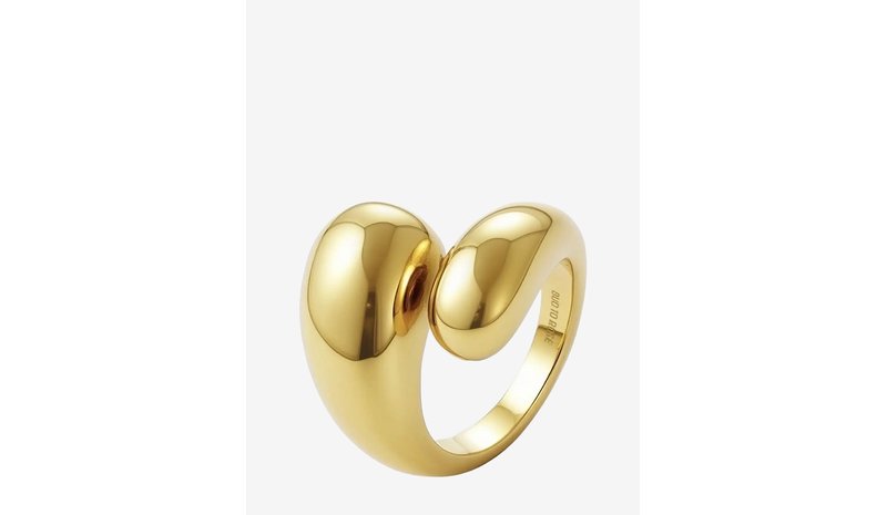 BUD TO ROSE Drop Ring Silver - GOLD - M – kuva 1/1