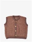 SMALLSTUFF Vest Bouclé Merino Wool W. Buttons - ROSE BROWN - 80-86