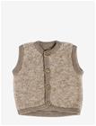 SMALLSTUFF Vest W. Buttons, Bouclé Merino Wool, Natur Melange - NATURE MELANGE - 92/98