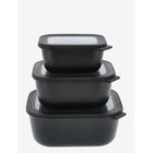 MEPAL Rectangular Bowl Set W.lid Cirqula High - BLACK - One Size