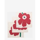 MARIMEKKO HOME Unikko Fabric Napkin Set 3Pcs - OFF WHITE, CRANBERRY, ROSE - 45X45
