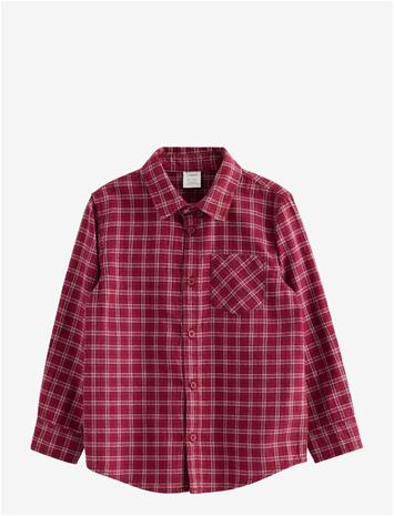LINDEX Checked Shirt - DARK RED - 104 – kuva 1/1
