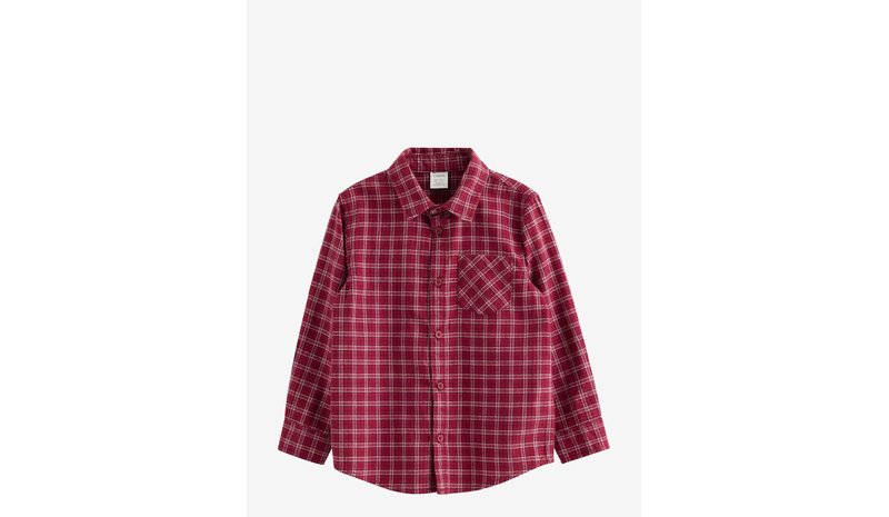 LINDEX Checked Shirt - DARK RED - 116 – kuva 1/1