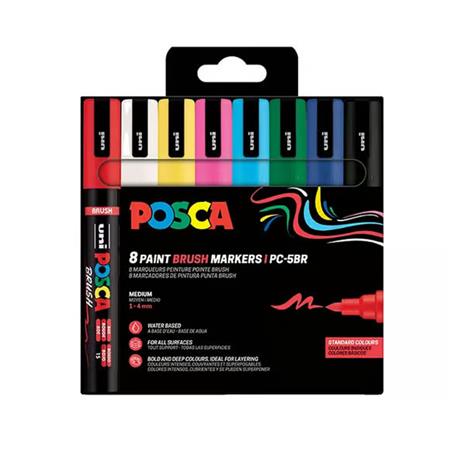 Posca - Brush PC-5BR set, 8 pcs (401676)