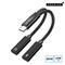 USB-C to USB-C PD and USB-C Female Adapter, Silver 13cm – kuva 5