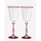 ANNA + NINA Clara Optic Wine Glass Set Of 2 - PINK - One Size
