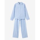 MANGO Striped Pyjama Set - MEDIUM BLUE - 164