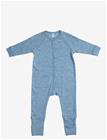 SMALLSTUFF Night Suit, Light Blue Melange Drop Needle, Merino Wool - LIGHT BLUE - 74