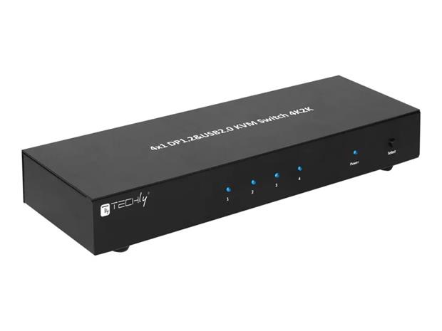 Techly IDATA DP-KVM4 KVM switch Rack mounting Black