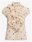 SAINT TROPEZ Liljasz Ss Shirt - CREME CIRCULAR DOT - XXL